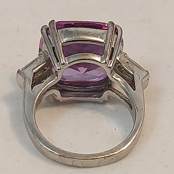Vtg LGA Sterling silver Amathyst cz Ring sz 6.25 - Picture 4 of 8